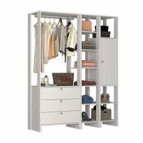 Closet com 1 Cabideiro, 1 Porta com 2 prateleiras e 10 nichos EY102-4-7 Linha Yes Emovell
