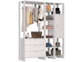 Closet com 1 Cabideiro, 1 Porta com 2 prateleiras e 10 nichos EY102-4-7 Linha Yes Emovell