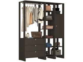 Closet com 1 Cabideiro, 1 Porta com 2 prateleiras e 10 nichos EY102-4-7 Linha Yes Emovell