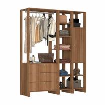 Closet com 1 Cabideiro, 1 Porta com 2 prateleiras e 10 nichos EY102-4-7 Linha Yes Naturart