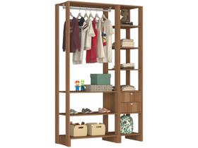 Closet com 1 Cabideiro, 2 Gavetas e 8 Prateleiras EY101-106 Linha Yes Emovell