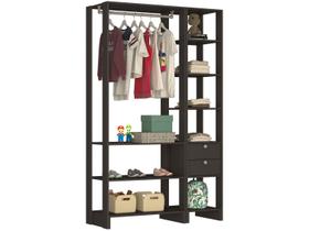 Closet com 1 Cabideiro, 2 Gavetas e 8 Prateleiras EY101-106 Linha Yes Emovell