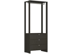 Closet com 1 cabideiro e 3 Gavetas EY102 Linha Yes Emovell