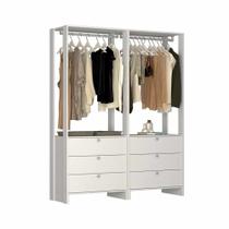 Closet com 2 Cabideiros e 6 Gavetas EY102-102 Linha Yes Naturart