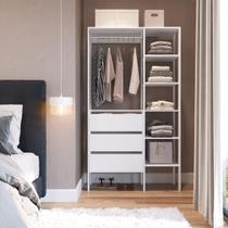 Closet com 3 Gavetas 5 Prateleiras 181x100cm DB001 Branco