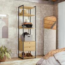 Closet Estante Industrial 2 Gavetas 5 Prateleiras Pinus - Olivar Móveis