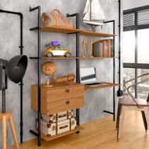 Closet Estilo Industrial Siena 2 Gaveta Preto/cinam - Móveis Arapongas