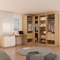 Closet Guarda Roupa com Escrivaninha 6 peças Infinity Savana