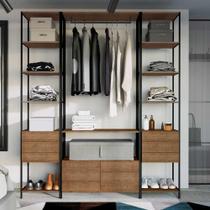 Closet Guarda Roupa em Aço Com 1 Cabideiro e 8 Gavetas