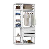 Closet Guarda Roupa Gavetas e Cabideiro Branco