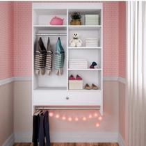 Closet Infantil Suspenso 1 Gaveta 84,5x135x35cm Linha Kids Branco