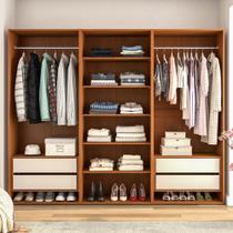 Closet Luna 4 Gavetas 5 Prateleiras Creme/Freijó - Politorno Closet Luna 4 Gavetas 5 Prateleiras Creme/Freijó - Politorno