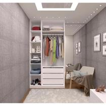 Closet Modulado 120,7cm (Altura: 236cm) 3 Gavetas Sem Porta Prestige Luciane