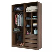Closet Modulado 159,2cm (Altura: 236cm) 3 Gavetas Sem Porta Prestige Luciane