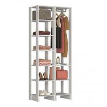Closet Modulado 2 Peças 1 Cabideiro e 9 Nichos Yes Branco/Marrom