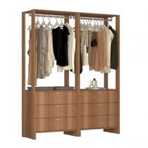 Closet Modulado 2 Peças 2 Cabideiros e 6 Gavetas Yes