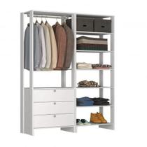 Closet Modulado 2 Peças com 1 Cabideiro 3 Gavetas e 7 Nichos Yes