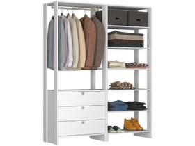Closet Modulado 2 Peças com 1 Cabideiro 3 Gavetas e 7 Nichos Yes
