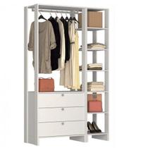 Closet Modulado 2 Peças com 1 Cabideiro 3 Gavetas e 7 Nichos Yes