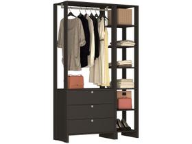 Closet Modulado 2 Peças com 1 Cabideiro 3 Gavetas e 7 Nichos Yes