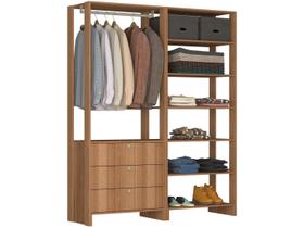 Closet Modulado 2 Peças com 1 Cabideiro 3 Gavetas Yes