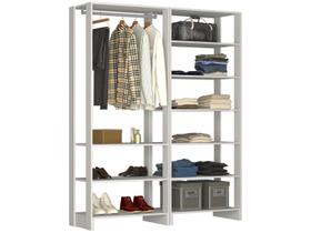 Closet Modulado 2 Peças com 1 Cabideiro e 9 Nichos Yes Branco/Marrom