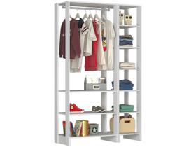 Closet Modulado 2 Peças com 1 Cabideiro e 9 Nichos Yes Branco/Marrom