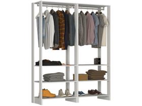 Closet Modulado 2 Peças com 2 Cabideiros e 3 Nichos Yes