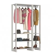 Closet Modulado 2 Peças com 2 Cabideiros e 6 Nichos Yes