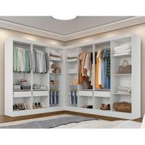Closet Modulado 227x285,5 Ambar 4 Gavetas + 6 Cabideiros Branco - M.a