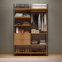 Closet Modulado 2pc 1,45m 2 Gavetas Cabide e Prateleiras TW403 Pradel Móveis
