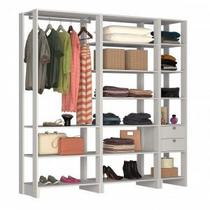 Closet Modulado 3 Peças 1 Cabideiro 2 Gavetas e 14 Nichos Yes Nova Mobile