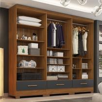 Closet Modulado 3 Peças 3 Gavetas Smart Versatile Espresso Móveis