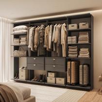 Closet Modulado 4 Gavetas Alasca Preto Touch Carraro