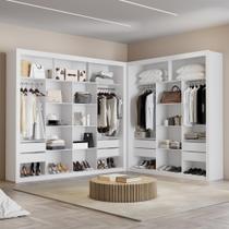 Closet Modulado 8 Gavetas MDF Branco Amoudi Móveis
