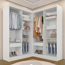 Closet Modulado Ambar 167x165,5 Com 4 Cabideiros E 2 Gav. Branco - M.a Closet Modulado Ambar 167x165,5 Com 4 Cabideiros E 2 Gav. Branco - M.a