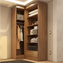 Closet Modulado de Canto 2 Peças 1 Gaveta Smart Plus Marrom/Cinamomo Closet Modulado de Canto 2 Peças 1 Gaveta Smart Plus Marrom/Cinamomo
