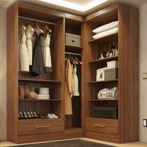 Closet Modulado de Canto 3 Peças 2 Gavetas Smart Plus Marrom/Cinamomo Closet Modulado de Canto 3 Peças 2 Gavetas Smart Plus Marrom/Cinamomo