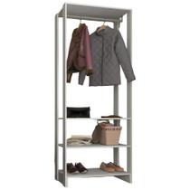 Closet Modulado EY101 sem Gavetas 3 Prateleiras 80CM Branco Nova Mobile Closet Modulado EY101 sem Gavetas 3 Prateleiras 80CM Branco Nova Mobile