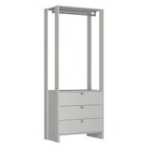Closet Modulado EY102 3 Gavetas MDP 200x80cm Branco Nova Mobile para Quarto Closet Modulado EY102 3 Gavetas MDP 200x80cm Branco Nova Mobile para Quarto