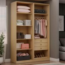 Closet Modulado Infinity 3 Gavetas 5 Prateleiras Savana - Genialflex