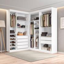 Closet Modulado Roupeiro de Canto L sem Portas 6 Gavetas Sapateira Versatille Yescasa