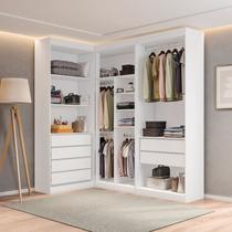 Closet Modulado Roupeiro de Canto L sem Portas 6 Gavetas Versatille Yescasa