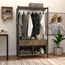 Closet Modular Guarda Roupa Estilo Industrial Em Aço De Carbono Preto/ Demolição Naos Ii - Larbelle