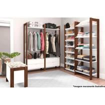 Closet Multiuso AZ 5 Peças Branco/Nogal Tecno Mobili