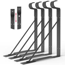 Closet Rod Brackets Eau, pacote com 4, aço preto ajustável, 32-34 cm