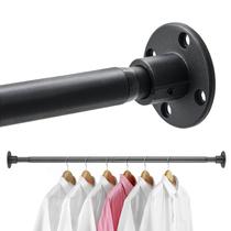 Closet Rod Pragmatist ajustável de 71 a 233 cm em metal preto