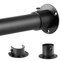 Closet Rod Tiemlet ajustável de 43 a 130 cm, metal pesado, preto