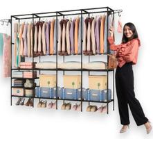 Closet Roupeiro Guarda Roupa Portatil Cabideiro Arara Roupas Organizador Multiuso Armário 4 Colunas