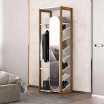 Closet Sapateira Cali com Espelho Branco/Aveiro